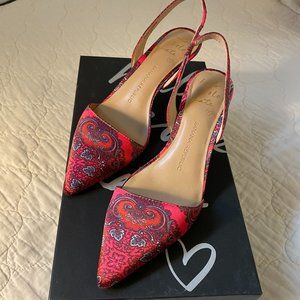 Banana Republic Red Hedy Slingback Kitten Heels